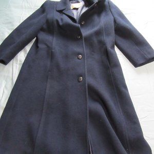 Womens Vtg Pendleton Wool Navy Blue Trench Coat Sz 14